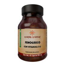 Cargar imagen en el visor de la galería, Fenogreco con Vitamina D-3 40 Cápsulas Vegetales de 500 mg
