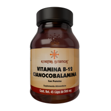 Cargar imagen en el visor de la galería, Vitamina B-12 Cianocobalamina 45 Cápsulas de 500 mg

