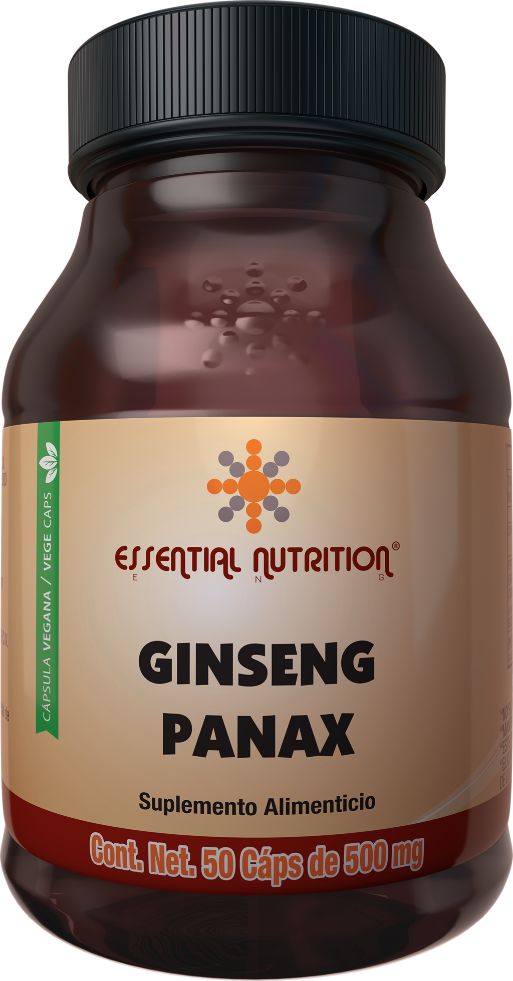 Ginseng Panax 50 Caps. Veganas de 500 MG