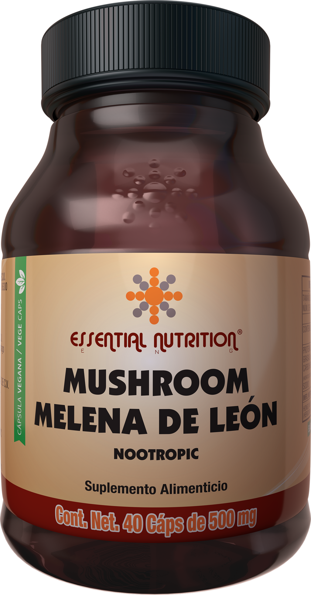 Mushroom Melena de León Nootropic 40 cápsulas Veganas de 500 mg