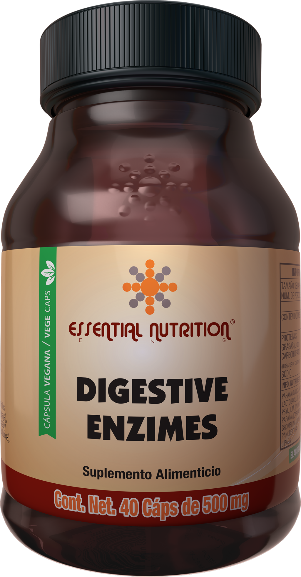 Digestive Enzimes 40 Caps. Veganas de 500 MG