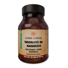 Cargar imagen en el visor de la galería, Treonato de Magnesio con Colina y Ácido Glutámico 40 Cápsulas Vegetales de 500 mg
