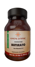 Cargar imagen en el visor de la galería, Postbiótico Butirato con Vitamina D-3 30 cápsulas veganas de 500 mg
