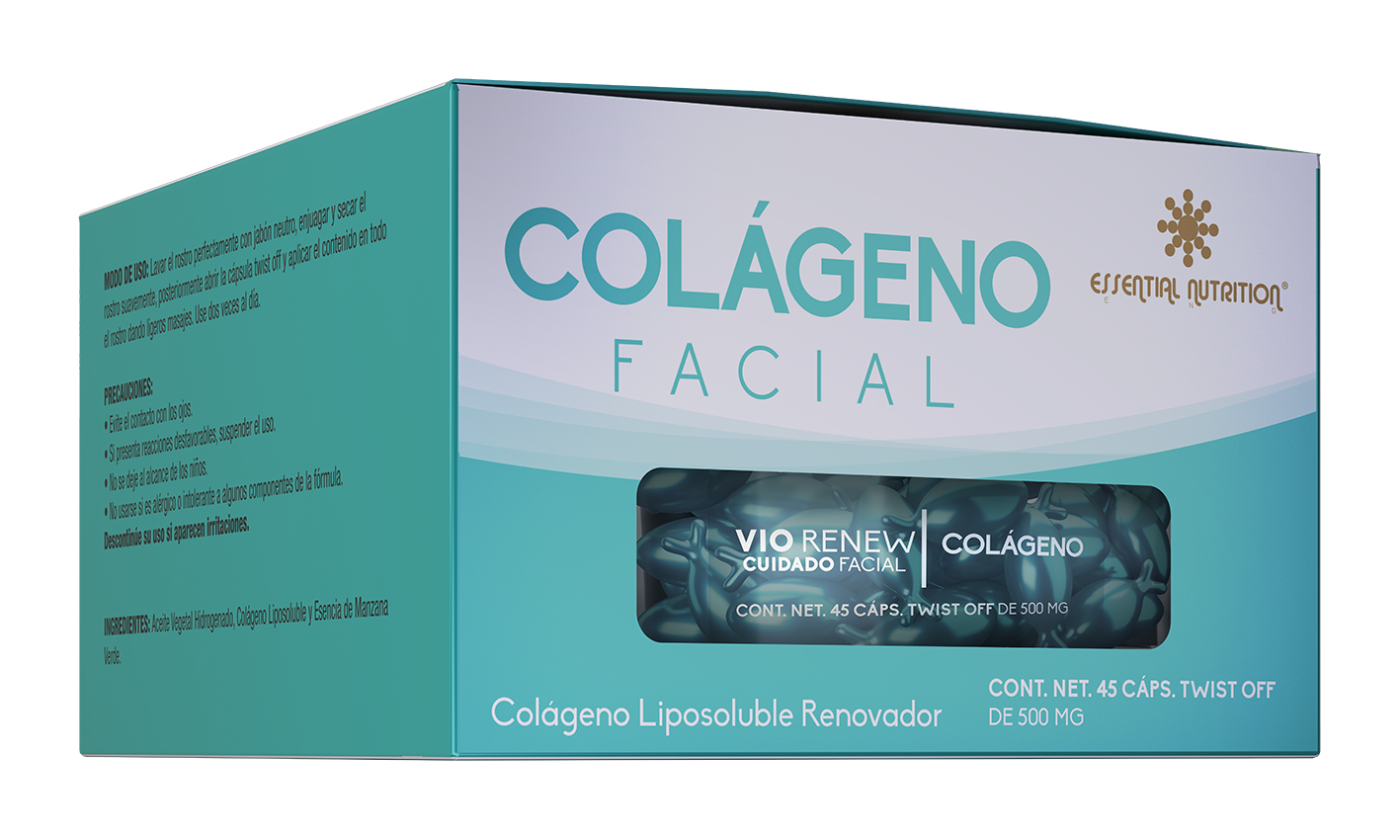 Colágeno Facial VIO 45 cápsulas de 500 mg – Essential Nutrition