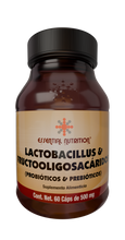 Cargar imagen en el visor de la galería, Lactobacillus y FOS 60 Cápsulas de 500 mg
