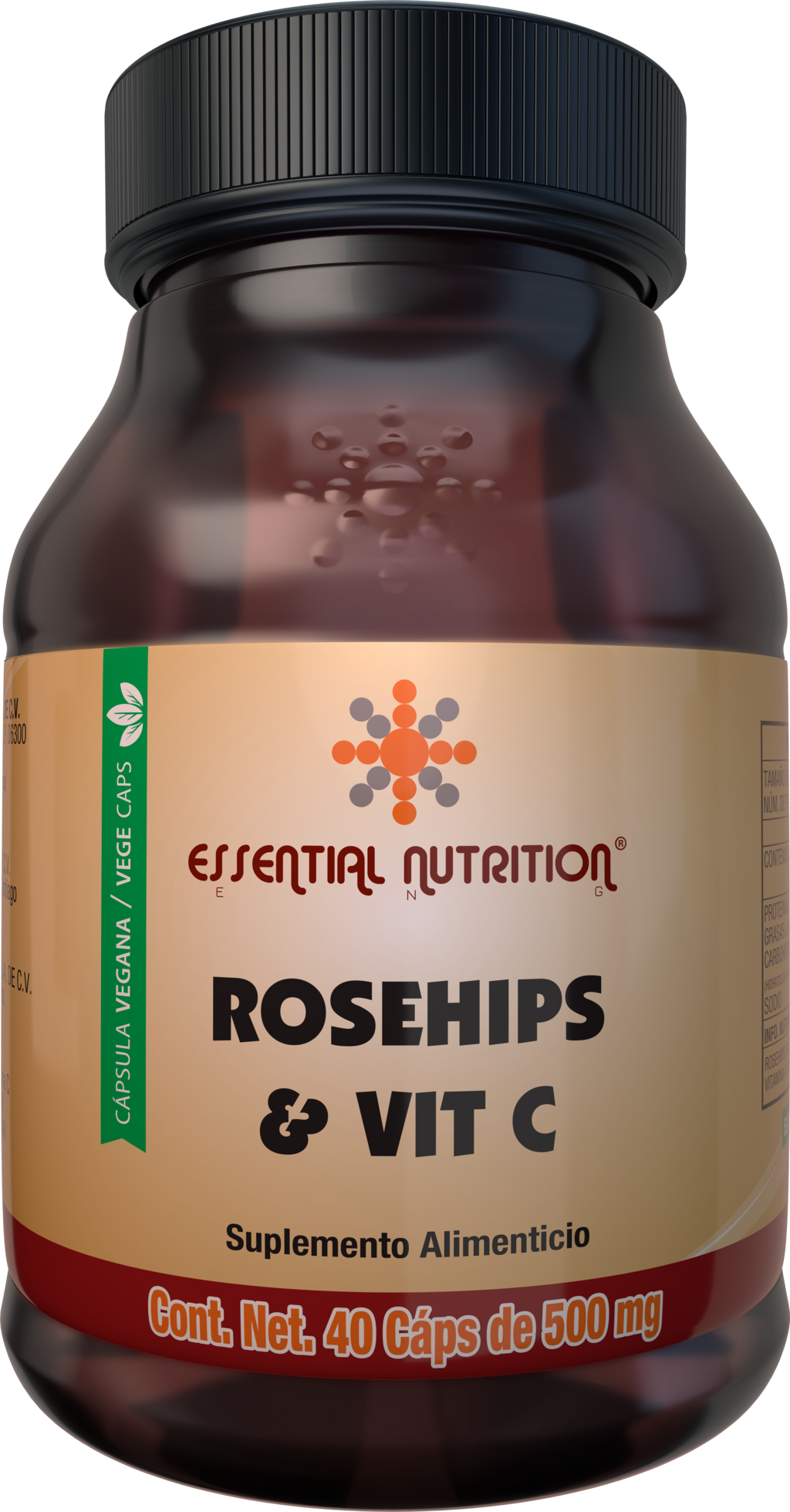 Rosehips y Vitamina C Cápsulas Veganas 40 cáps. de 500 mg