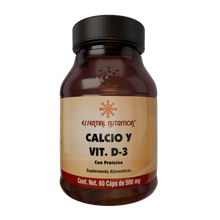Cargar imagen en el visor de la galería, Calcio y Vitamina D-3 60 Cápsulas de 500 mg
