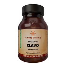 Cargar imagen en el visor de la galería, Microesferas de extracto de Clavo 40 Cápsulas Vegetales de 500 mg
