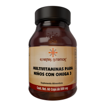 Cargar imagen en el visor de la galería, Multivitaminas para Niños con Omega 3 60 CAPS. 500 MG.
