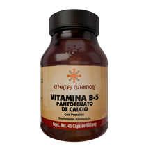 Cargar imagen en el visor de la galería, Vitamina B-5 Pantotenato de Calcio 45 Cápsulas de 500 mg
