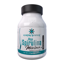 Cargar imagen en el visor de la galería, Alga Spirulina Maxima 60 Capletas de 800 mg
