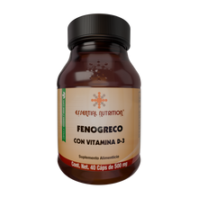 Cargar imagen en el visor de la galería, Fenogreco con Vitamina D-3 40 Cápsulas Vegetales de 500 mg
