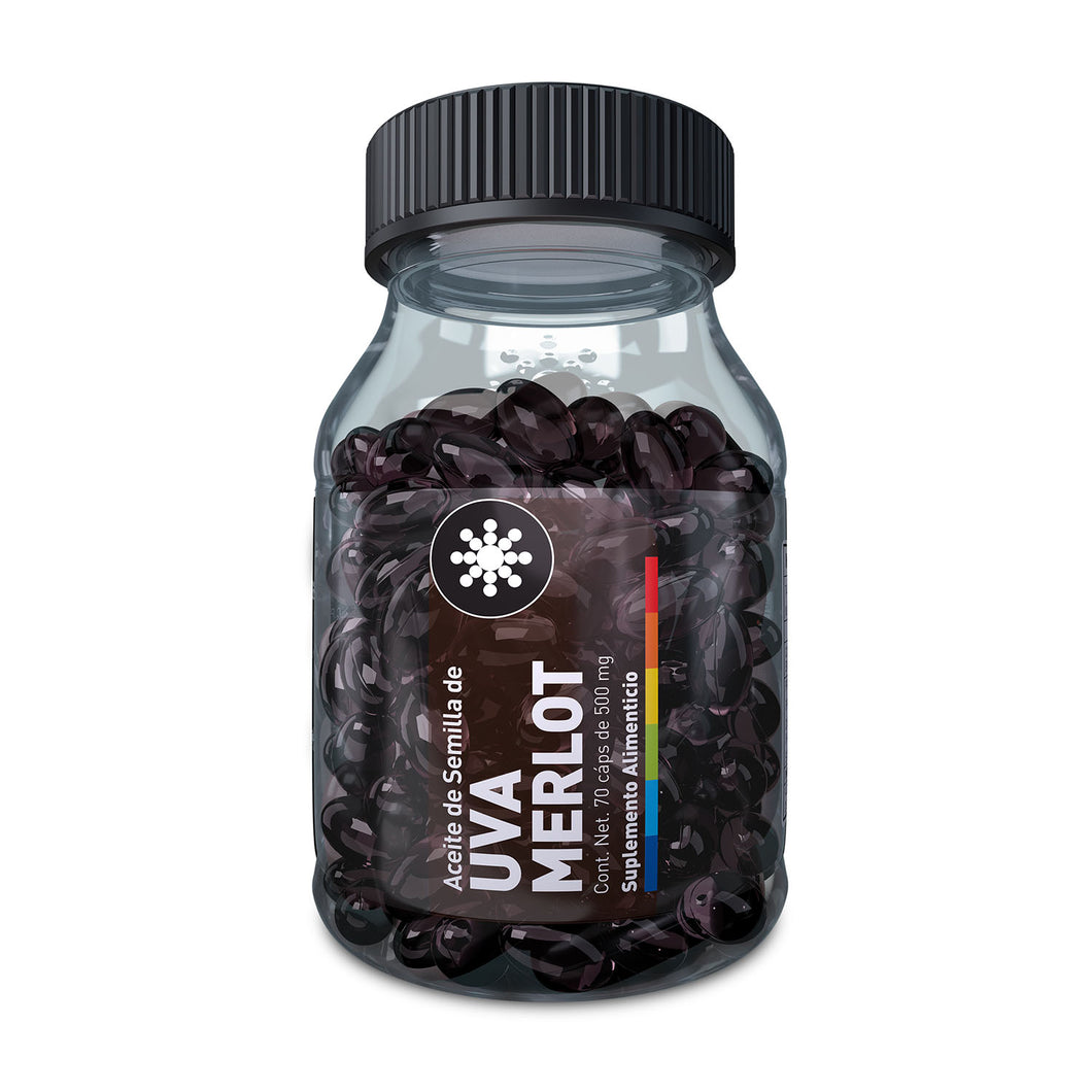 Merlot Aceite de Semilla de Uva 70 cápsulas de 500 mg